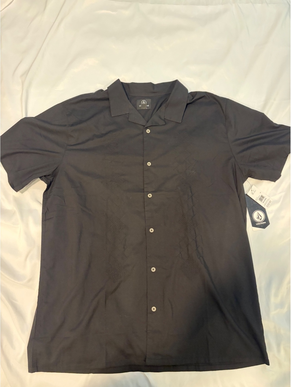 Volcom Men's Black Short Sleeve Button-Up Shirt Size XXL